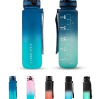 LA' PRECIOUS LA' PRECIOUS 1L Water Bottle for Adults and Kids - USA Tritan Material Non-Toxic BPA Free - Fast Flow - Flip Top Leak Proof Lid and One Click Open