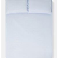 White Rose Solid Colored Double Bedsheet Set 90 GSM Micro Fibre Premium Quality Cotton BlendedSoft and Comfortable Dyed 1 Double Bed Flat Sheet (279 x 254 cm) and 2 Pillow case (51 x 76 cm) LIGHT BLUE