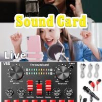 E300 V8S Wireless Karaoke Microphone Sound Card Professional Condenser With Small Tripod For Live Streaming Studio Equipment