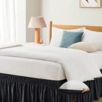 1 Pc Black Elastic Bed Skirt