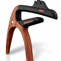 SYOSI Guitar Capo, Capo for Acoustic Guitar, Capo for Electric Guitar, Ukulele Capo for Electric Guitar Bass Ukulele, Zinc Alloy, Wood Grain Color, 1 Pack