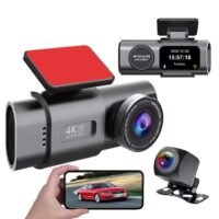 Generic 4K Dual Dash Cam with WiFi & GPS | 4K UHD Car DVR Recorder with Night Vision, G-Sensor, Loop Recording, and Dual 170° Wide Angle Lenses | Front & Rear Dash Camera for Full HD Surveillance with Screen