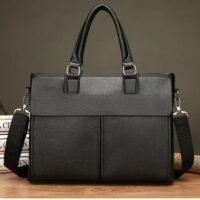 Rubik Laptop Hand Carry Bag Lightweight Teacher Leather Shoulder Bag Business Computer Laptop Bag for Carrying Laptop Tablet (Black)