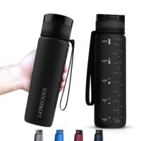 LA' PRECIOUS 1000ml Water Bottle for Adults and Kids USA Tritan Material Non-Toxic BPA Free Fast Flow Flip Top Leak Proof Lid and One Click Open