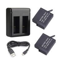 Generic For GoPro Hero 5 Black AHDBT-501 Camera - Two Batteries and USB Dual Battery Charger