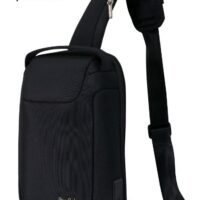 Anti theft Crossbody chest Bag Waterproof Chest Daypack with USB Charging Shoulder Backpack for Men Women Black