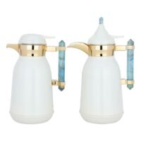 Thermos Set Pearl Shawl Golden Mouth Cyan Marble Handle 2H