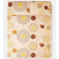 White Rose 3 PCS Double Bedsheet Set Cotton Blended 128 TC Premium Quality Everyday Use Breathable And Soft Golden 1 Double Flat Sheet 229 x 254 cm, 2 Pillow Cases 51 x 76 cm Printed Design Multicolour