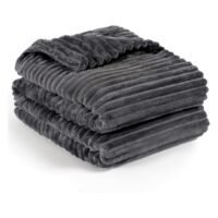 T G H Striped Flannel Fleece Blanket Plush Throw Blanket Super Soft Blanket King Size(220x240) For Bed and Sofas Luxurious Warm and Comfortable