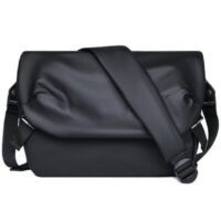 WAOKN Men's Large-capacity Waterproof Shoulder Bag, Adult Casual Crossbody Bag Sling Bag Messenger Bag, Teenager Outdoor Sports Cycling Bag Carrying Bag Trolley Bag Travel Bag (Black)