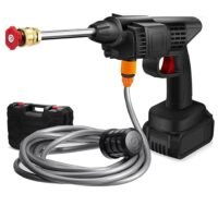 Generic Cordless 48V Electric High Pressure Car Washer Manual Rechargeable Car Washing Machine with Adjustable 3-in-1 Nozzle and Hose Pipe for Washing Cars Watering Flowers Cleaning Floors