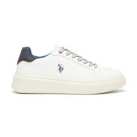 U.S. Polo Assn. Men's White Low-Top Casual Sneakers  Trendy Design with Superior Comfort and Traction