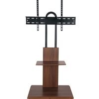 Fh Wood Grain Floor TV Stand with Storage Brackets for 32-62 inch OLED/LED/LCD Screen TV Brown