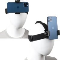RATSAW Head Mounted Mobile Phone Mount First Person View Live Shooting Bracket Head Mount Strap Compatible with iPhone Smartphones 4 inch to 7 inch and Action Camera GoPro