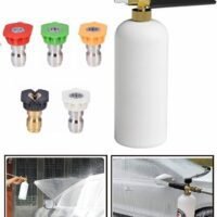 GROIC Foam Cannon 2L Bottle,Large Reservoir with Adjustable Nozzle Kit,Car wash foam spray bottle with 1/4" Quick Connector,High pressure foam kettle,Washer Accessories
