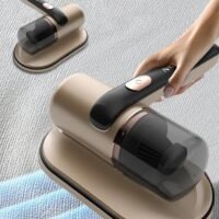 UNUNS Bed Vacuum Cleaner,Handheld Deep Mattress Vacuum Cleaner With 12KPa Strong Suction,Household High-Frequency Double Beat Cordless Vacuum For Mattress Pillows Sofas Carpets Cleaning,Upgrade Gold