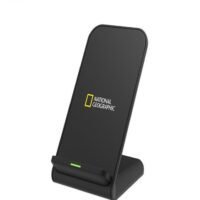 NATIONAL GEOGRAPHIC National Geographic Wireless Charger Stand-Slim 15W Fast Charge, Dual Coil, FOD Sensor, Qi Certified For iPhone 15/14/13/12/11, Samsung S24/S23/S22/S21,Fold 5/4,Note 20, Google etc. Quick Charge