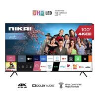 100 Inch UHD LED WebOS Smart Tv Platinum Series, Magic Remote, Cinema Screen Design 4K Ultra HDR, Dolby Audio, Smart Voice Control, Apps YouTube, Netflix, Shahid NIK100MEU4STN Black