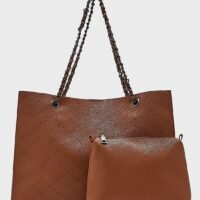 ELLA Quilted Chain Handle Tote Handbag