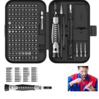 Houmt HOUMT Screwdriver Sets, 130 in 1 Magnetic Tool Kit Precision Mechanic Torx Bit with Flexible Shaft Tool Set Screwdriver Set Bits for Mobile Phone, Smartphone, Gaming Device, Tablet, PC (Black)