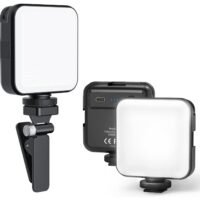 Rock Pow Mobilife LED Video Light Computer Light for Meeting Video Light 100 LED Beads with Clip 3 Cold Shoe Dimmable Rechargeable Video Conference Light Compatible for Camera Selfie Stick Tripod Cellphone