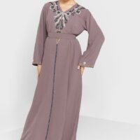 hayas closet V-Neck Embellished Jalabiya