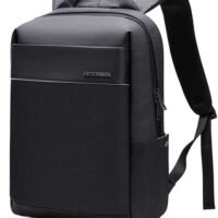 ARCTIC HUNTER Laptop Backpack with USB Charging Port,Slim Travel Bag with Laptop Compartment for Men,Water Resistant College School Book Bag Fits 15.6 Inch Computer,Black