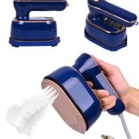 Generic Mini Portable Travel Steam Iron, 1000w High Power, Handheld 180 Foldable Iron for Travel, Home, College Dormitory, Blue