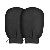 Generic 2pcs Korean glove to exfoliate the body and remove dead skin Black