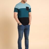 Teal T-Shirt for Men, Fresh Casual Style