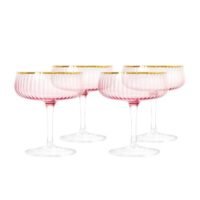 Youthfulbite 4-Piece Coupe Glass Set 230Ml Elegant And Durable Perfect For Wine Cocktails Or Champagne Stylish Design For Special Occasions Bars Or Home Use