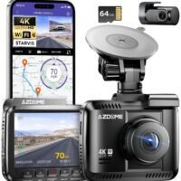 4K Dash Cam Front and Rear, 2160P Car Camera for Car, 64GB Card Included, WiFi Dash Cam with GPS and Speed, 2.4" Screen Dashcam with WDR Night Vision Motion Detection 24H Parking Mode GS63H Pro