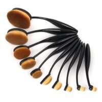 Generic 10-Piece Professional Makeup Brush Set Black/Brown