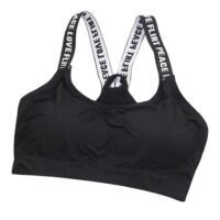 OUTAD Wrapped Chest Seamless Sports Bra Black