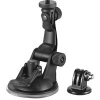 Generic Car Suction Cup Mount With Tripod Adapter For Action Camera Black