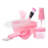 Generic 9-Piece Facial Mask Brush And Bowl Set Pink
