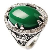 Generic Alloy Agate And Diamond Studded Ring