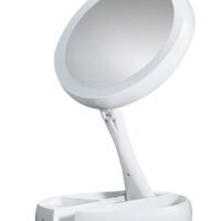 Generic Double Sided LED Lighted Folding Mirror White