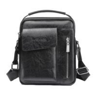 Weixer Leather Messenger Bag Black