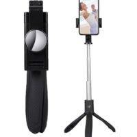 k6 Tripod Extendable Selfie Stick With Bluetooth Remote Black