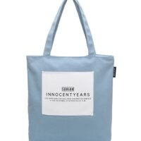 Generic Canvas Pattern Printed Large Capacity Tote Bag Blue