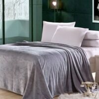 Generic 1 Piece Soft Fleece Single Size Blanket Flannel Grey 160x200cm