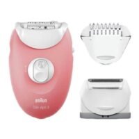 BRAUN Silk Epil 3 Leg And Body Epilator Pink/Silver 18x6.5x19.7cm