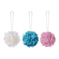 Generic 3-Piece Loofah Bath Sponge Puff Set Multicolour 13cm