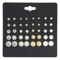 Beauenty Pair Of 20 Alloy Rhinestone Fashion Ear Studs