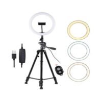 Generic Dimmable LED Ring Light With Tripod Stand White/Black