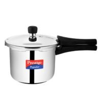 Prestige Popular  Pressure Cooker Stainless Steel Induction Compatible Cooker Durable Polished Surface For Quick Heating MPP20651 Silver 3Liters