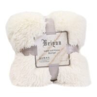 Generic Soft Fur Throw Blanket Combination White 160x130centimeter