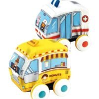 Baby love 2-Piece Cartoon Cloth Pullback Cars 33-1813221 22x15 x18centimeter