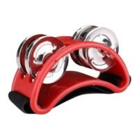 Mike Music Foot Tambourine Percussion With Double Row Steel Jingles